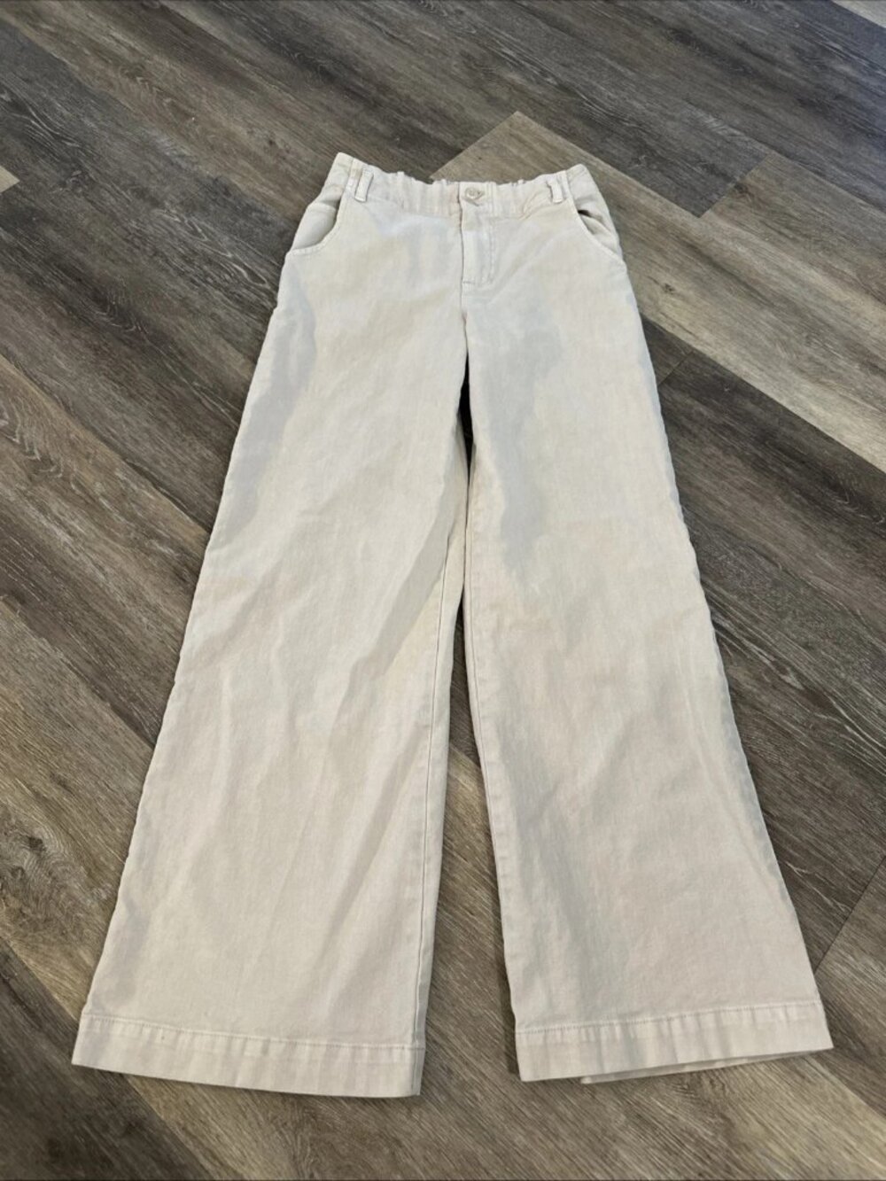 YFB Young Fabulous & Broke Cream Flare Leg Denim Trouser Pants Womens Size M